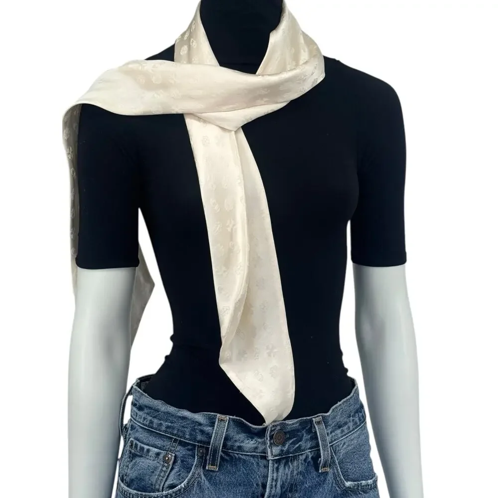 Chrome Hearts Cream Silk Monogram Scarf – 5.5
